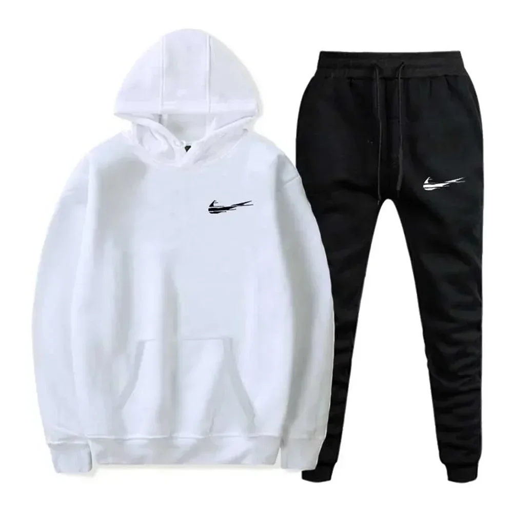 Men's Hoodie + pants Two-piece Set Autumn Winter Printed Size S-3XL