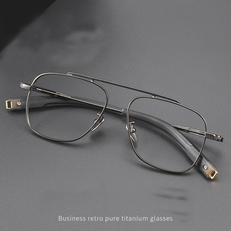 

Single Beam Eyeglass Frame Lightweight Business Square Titan Glasses Vintage Optical Eyeglasses
