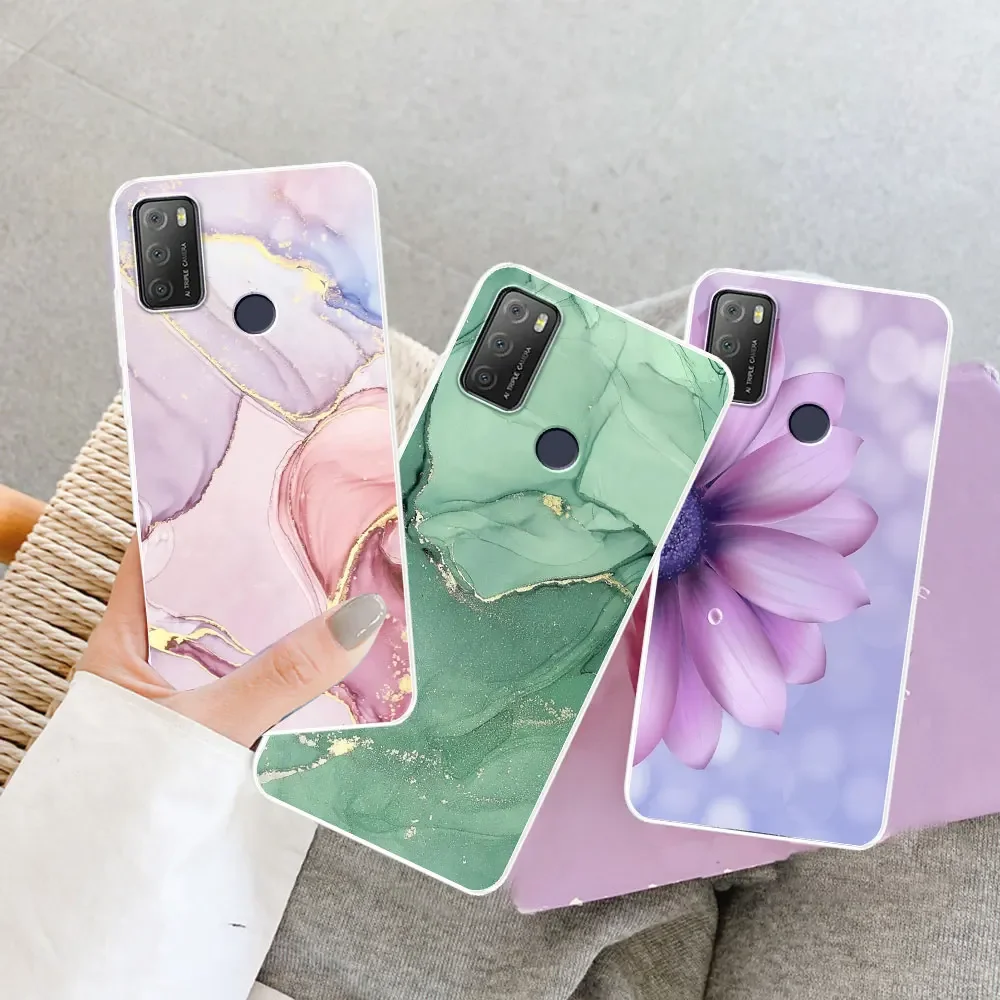 FZ Coque Pour Alcatel 1S 2021 (6,52") 2 X Verre Trempé, HD Film Protecteur - Transparent TPU Silicone Cover Case. - Téléphonie