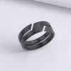 Bague en Acier Inoxydable Noir Minimaliste – Skyrim pour Hommes et Femmes