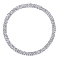 Wong Rain Luxury 100% 925 Sterling Silver VVS1 3EX D Color Real Moissanite Diamonds Gems 4MM Tennis Chain Necklace Jewelry GRA 2