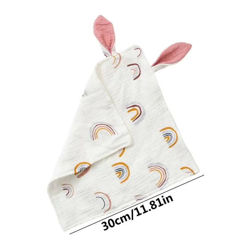 Bunny Security Blanket Breathable Muslin Soothing Towel Soothing Towel Appeasing Toy Lovies Blanket For Toddlers Boys And Girls images - 6