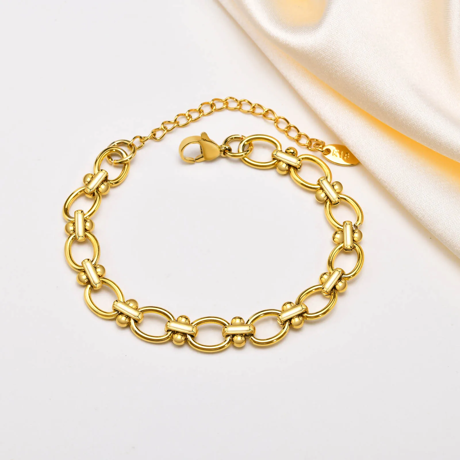 Las Mejores Ofertas En Chapado En Oro Amarillo De Oro De Acero Inoxidable Pulseras De Moda | EBay
