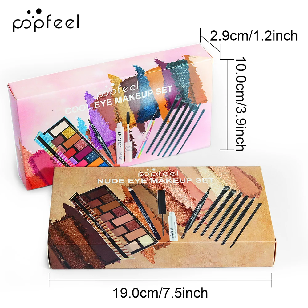 POPFEEL Style 40 Colors Eyeshadow Palette, Mascara, Eyeshadow Brush, Eyeliner Eyeliner Eyebrow Pencil Makeup Set for Beginners 6
