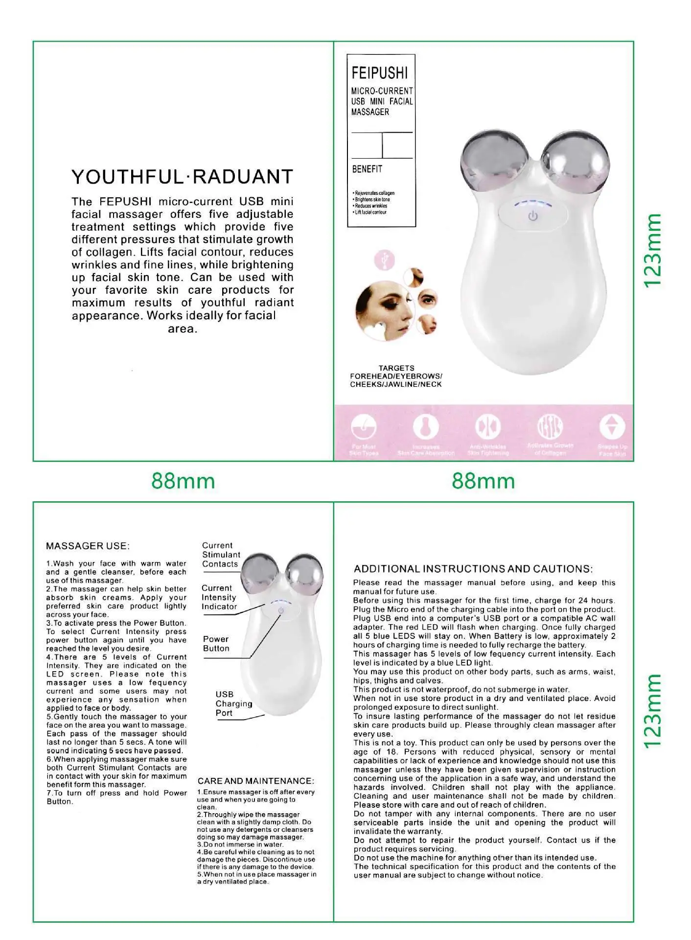 Microcurrent Facial Massager – EMS Face Lift & Skin Tightening Device