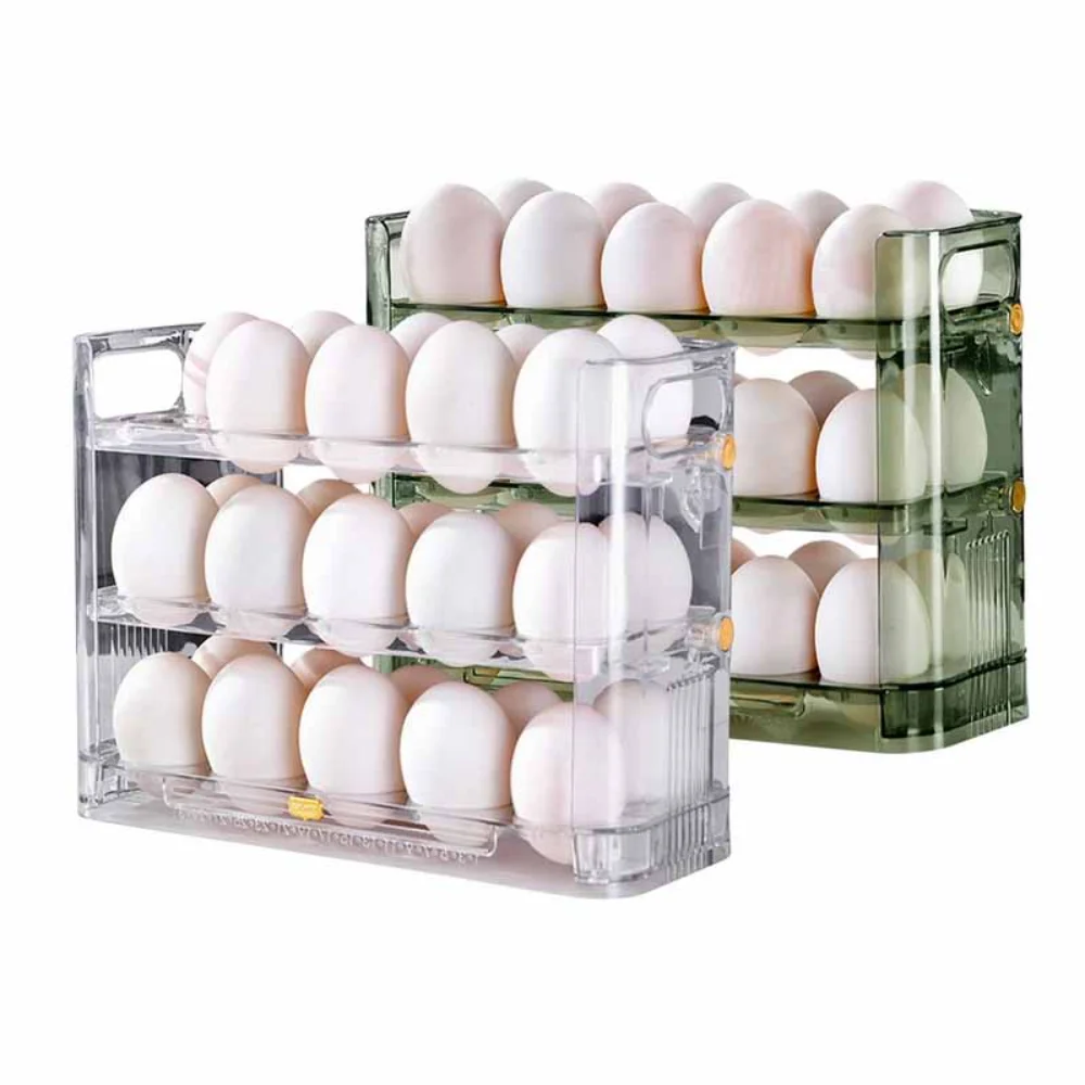 

Refrigerator Egg Rack Holder Clear Food Containers Egg Compartment Storage Dispenser Kitchen Accessories Organizer