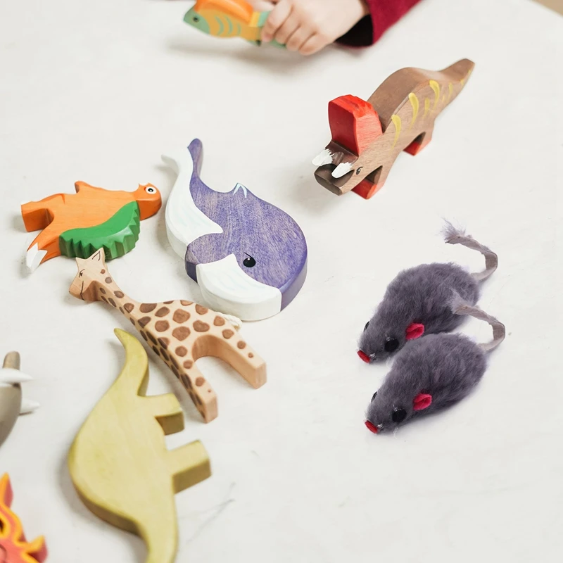 Cat Fur Mice Toys Real Rabbit Fur Mice Cat Toys Pet Toy Children's Toys 12-Pack