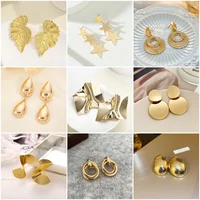 Minimalism Personality Metal Drop Earrings for Women Leaf Round Water Droplet Butterfly Twist Metal Earrings Geometry Jewelry - Image 4