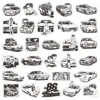 10/30/75PCS Anime Black White Initial D Stickers Graffiti Funny Kids DIY Decals Gift Toy for Wall Notebook Bike Cartoon Sticker 4