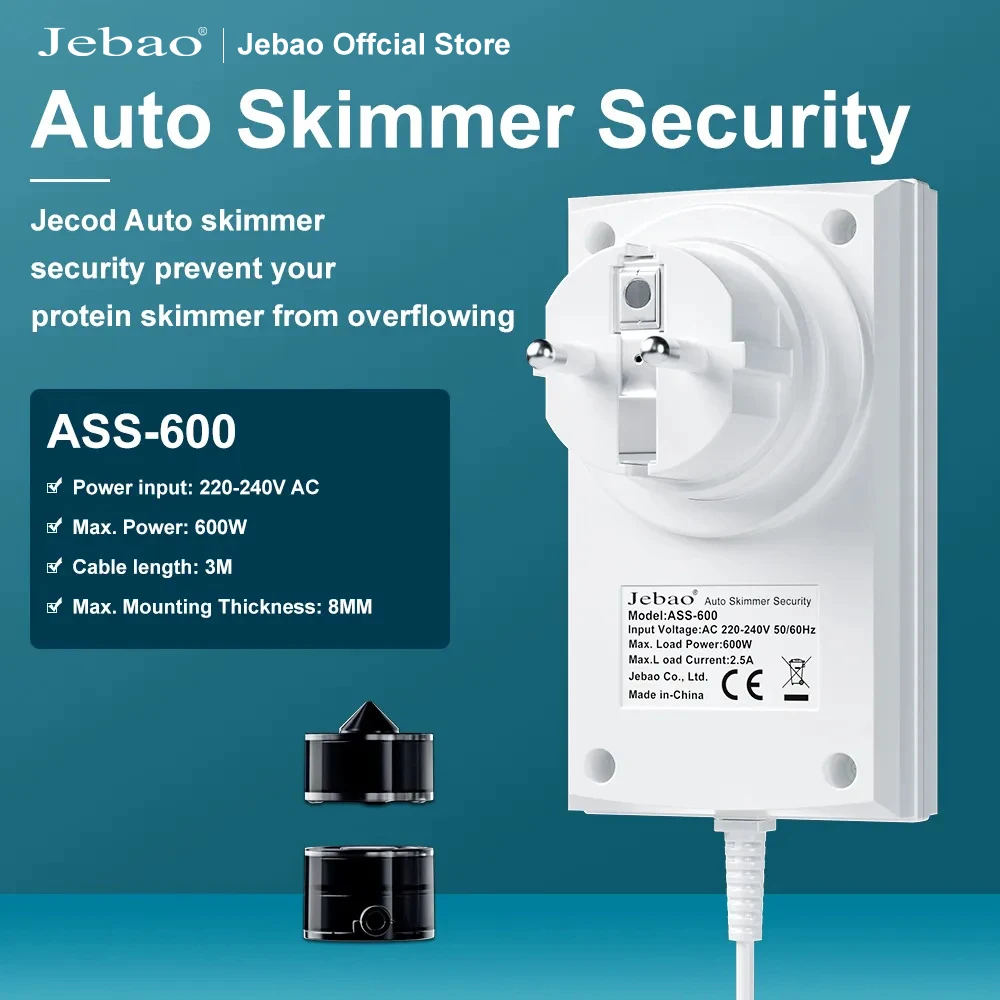 Jebao Jecod ASS 600 Explosion Proof Smart Aquarium Internal Protein Skimmer Aquarium Protein Skimmer Auto Security for Fish Tank Automatic Anti-overflow