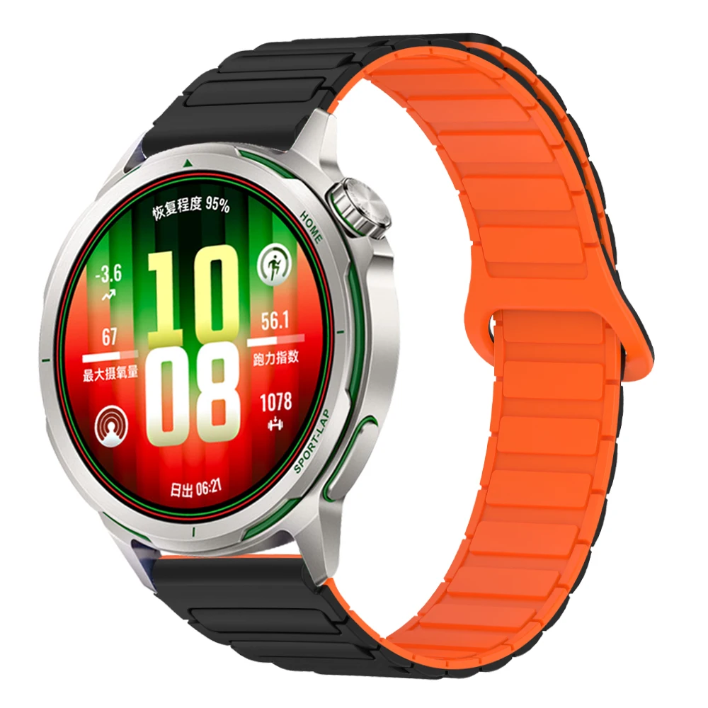 Silicone Magnetic Loop Smartwatch Strap - 20/22mm Adjustable Bracelet in Various Colors
