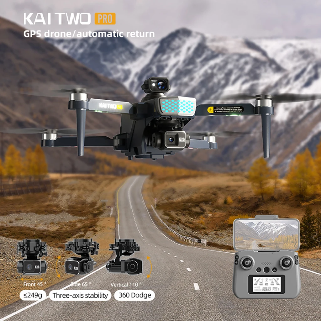 KAI TWO PRO GPS Drone 4K professionale 8K tre assi auto stabilizzazione HD Camera 360 ° evitamento ostacoli Brushless RC Quadcopter - Image 5