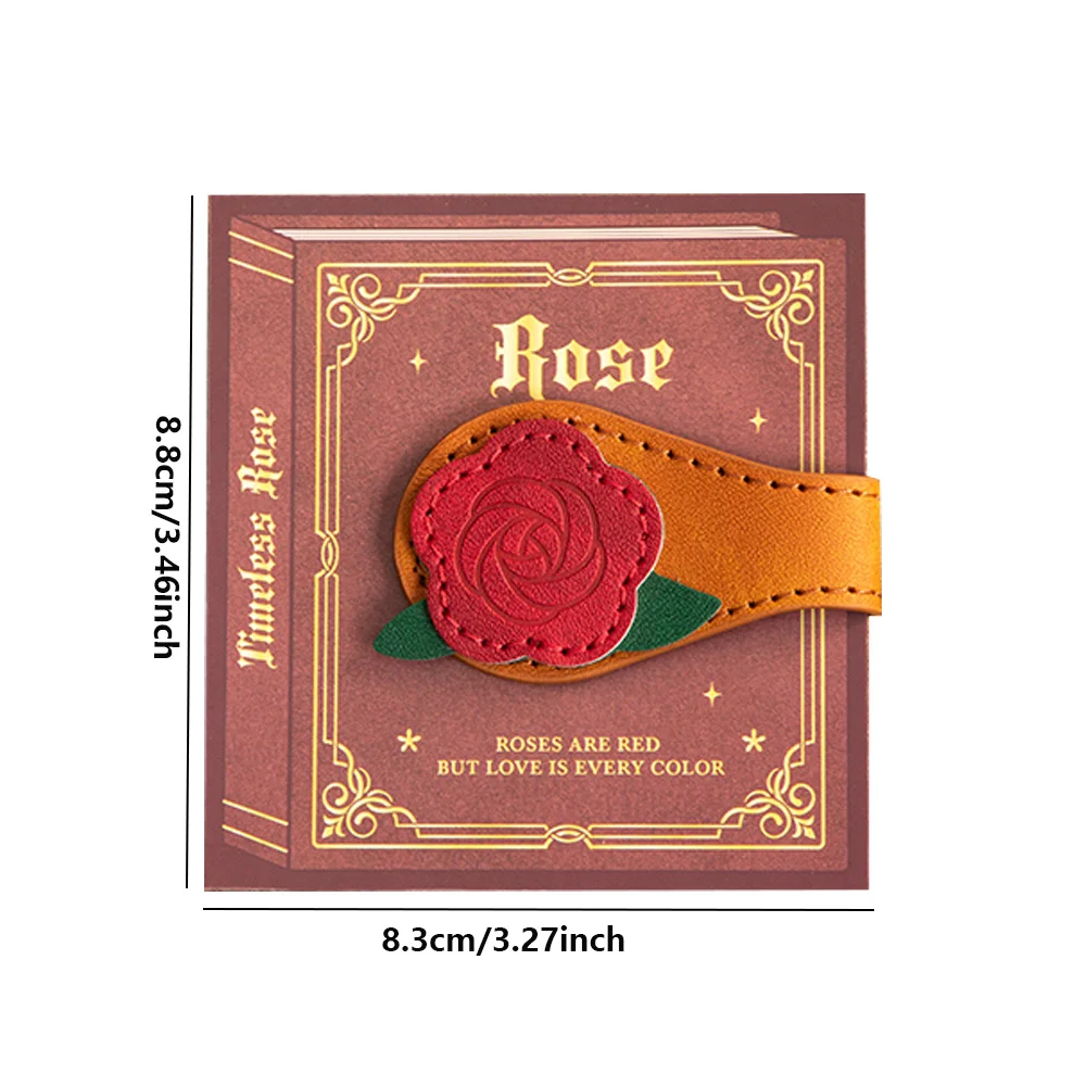 1 pc Vintage Coffee Rose Bookmark Leather Magnetic Page Holder with Double-Sided Design Ideal Reading Accessory Gift Bookmarks