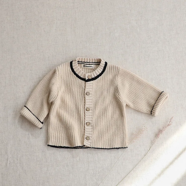 Spring Autumn Baby Sweater Set Newborn Jumpsuit Baby Sweater Cardigan Jacket Hat Three Piece Set Boys Girls Winter Clothes
