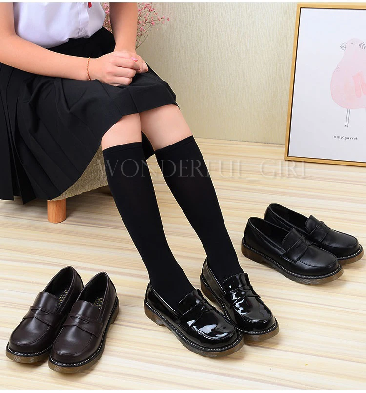 Neue japanische Studentenuniformschuhe Cosplay Lolita Plattformschuhe für Frauen/Mädchen Schwarz/Braun Größe 35-40 2