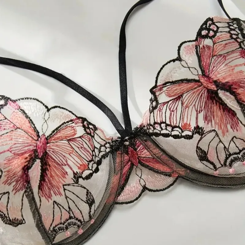 Sexy Underwear Set Fairy Butterfly Lingerie Transparent Bra Kit Black Pink Beautiful Lace Underwear Erotic Intimate Goods