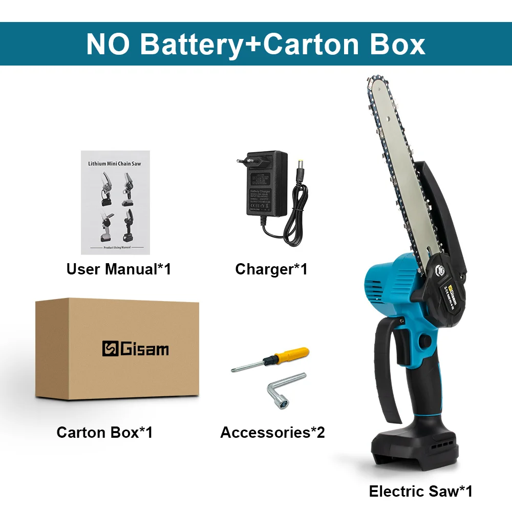 8Inch Electric Saw Brushless Motor 3000W Rechargeable Battery Cordless Chainsaw