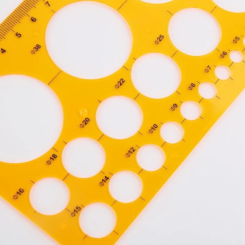 K Resin Circles Geometric Template Ruler Stencil Drawing Measuring Tool Students