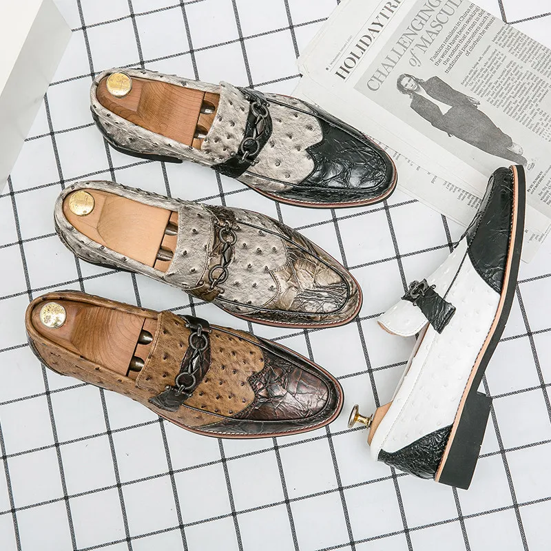 Brand Men's Formal Shoes Casual Dress Shoes Moccasins Wedding Luxury Social Shoe Leather Loafers