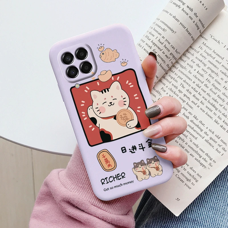 Cute Painted Soft Cover Cartoon Cat & Sunflower TPU Case