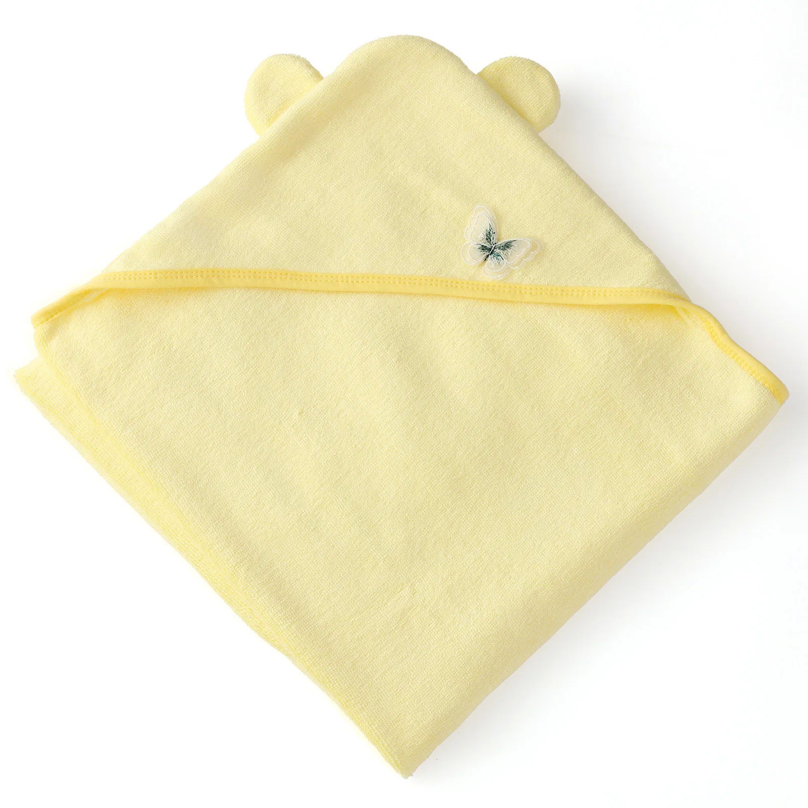 Hooded Bath Towel for Newborns, Bath Towels For Kids Ages 0-8 Yrs, 40'' x 40'', Yellow