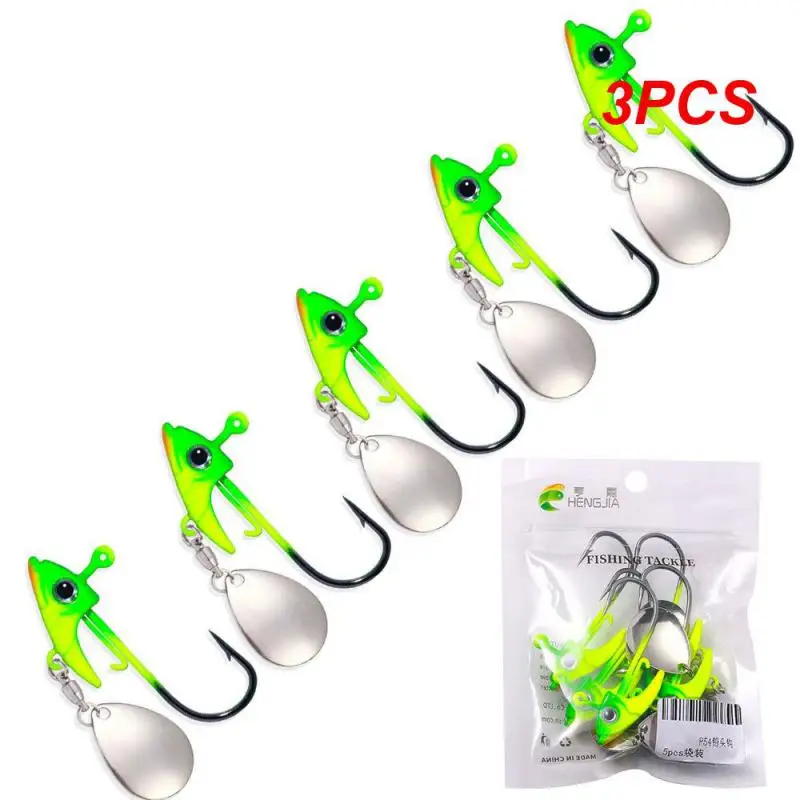 

3PCS Fishing Jig Hook 7.5~15g Triangle Jig Head Barbed Fishing Hooks Soft Worm Lure with Sequins Spoon Bionic Fish Head Fishing