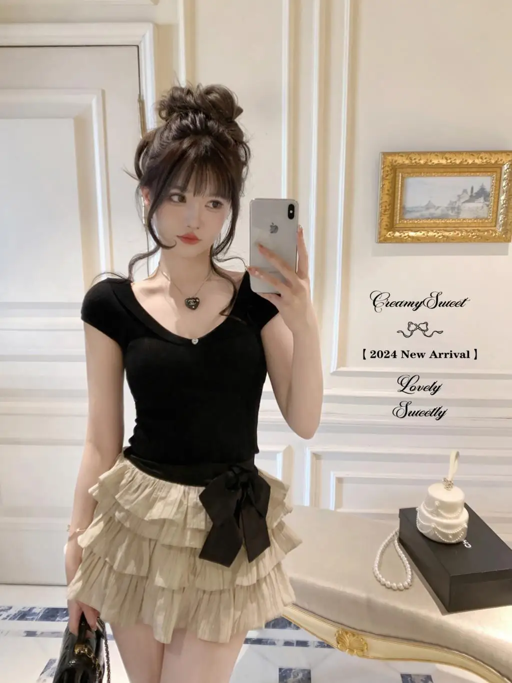 Y2K Polka Dot Two-piece Set Women Chiffon Halter Sleeveless Top Ruffles A-line Cake Mini Skirt Summer New Korean Fashion Outfits