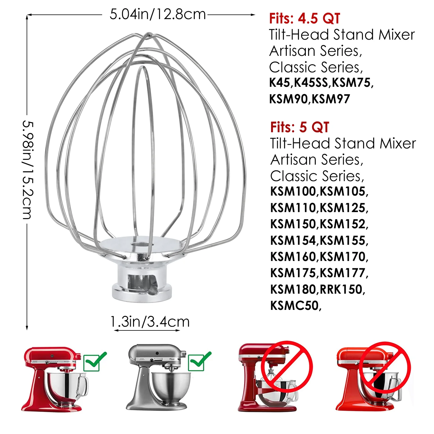 KitchenAid K45WW ワイヤーウィスク 本体、箱、説明書付き 【公式通販】