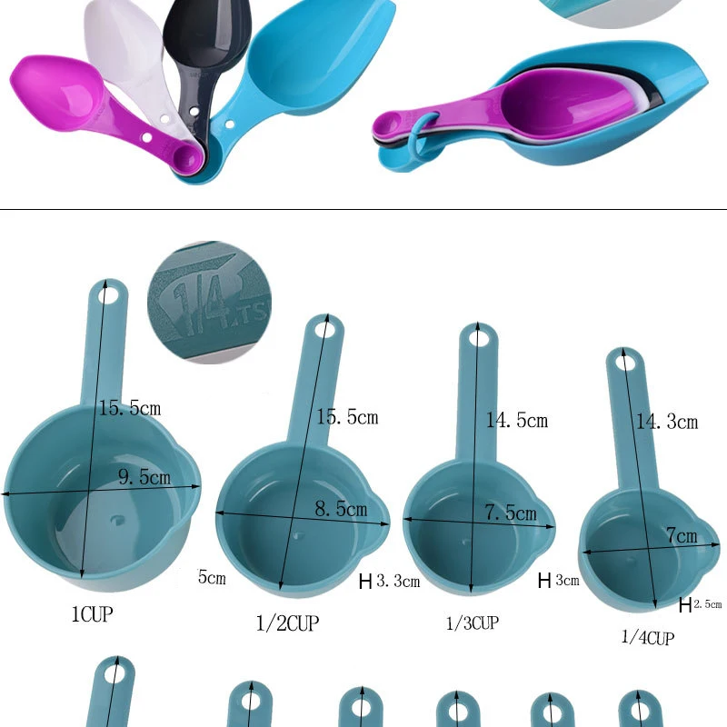 Description Picture 3 of itemMeasuring Spoon Cup Set 1 1/2 1/3 1/4 Kitchen Gadgets Bakeware Measuring Tools Scales