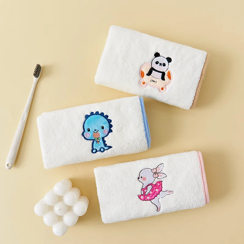 Children Kawaii Waterproof Towel Collar Bib Multifunctional Baby Bibs Burp Cloths Kids Cute Cartoon Animal Washing Face Towel