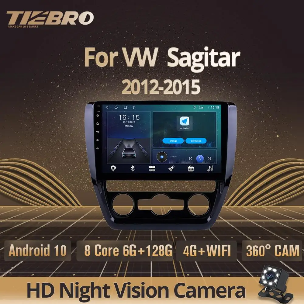 

Автомагнитола TIEBRO 2 Din Android 10,0 для VW Sagitar 2012-2015 Автомобильный видео мультимедийный плеер GPS-навигация NO 2Din DVD