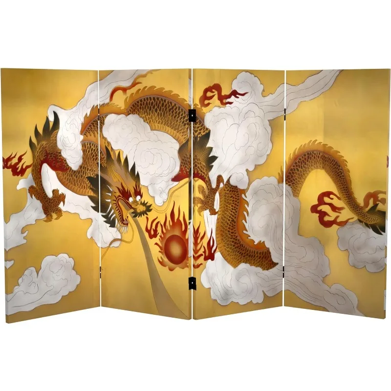 

3 ft. Tall Double Sided Plum Blossom Canvas Room Divider