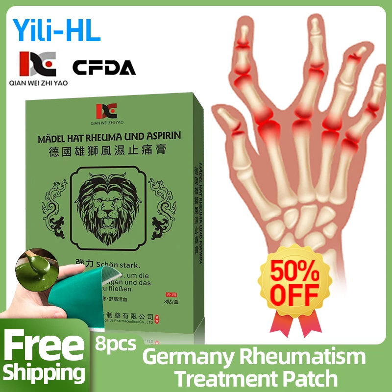 

Rheumatism Rheumatoid Arthritis Pain Treatment Patch Knee Joint Relief Medicine Spray Medication Germany Lion Plaster 8pcs/box
