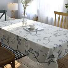 

Cotton Tablecloths, Waterproof Table Covers White Lotus White Dining Table Coffee Table Deco