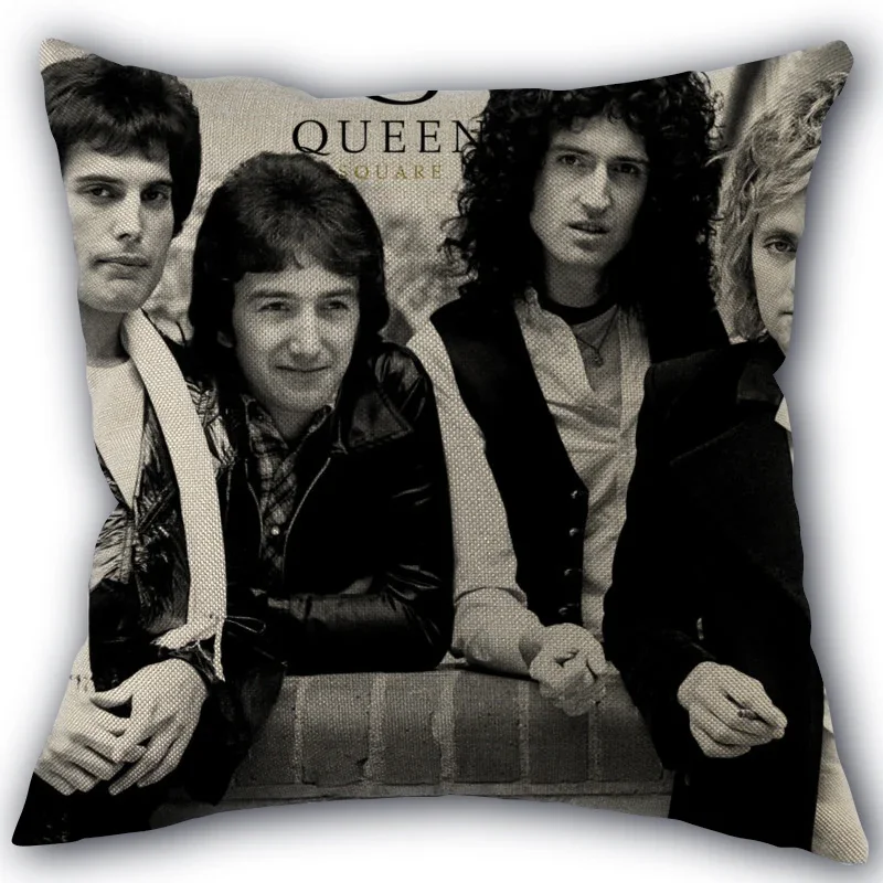 Custom Queen Band Pillowcase High Quality Home Textile Cotton Linen Fabric 45x45cm One Side Decoration Pillow Covers