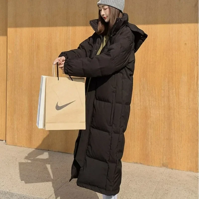 2024 New Women Down Jacket Winter Coat Female Mid Length Version Parkas Thick Large Size Outwear Hooded Leisure Time Overcoat