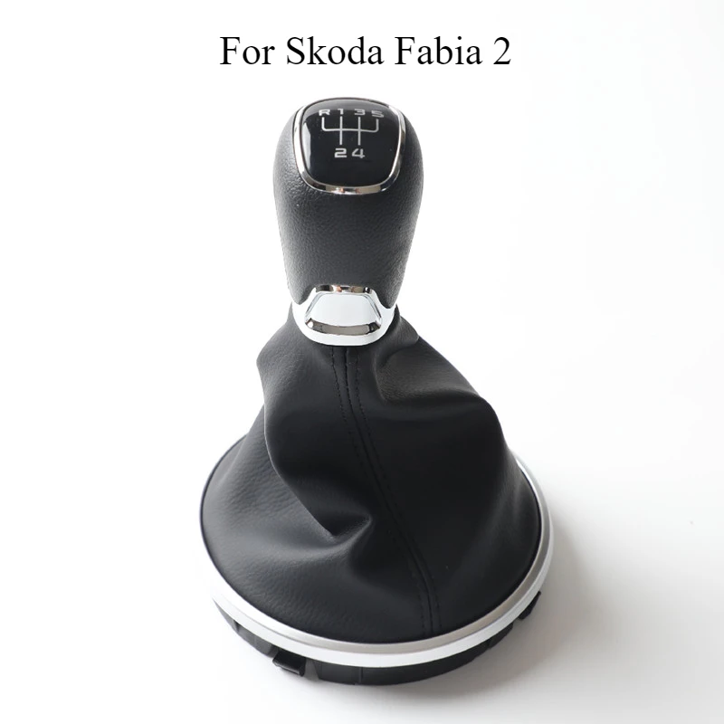 5 Speed Car Gear Shift Knob Gaitor Boot Cover Case For Skoda Fabia 2 II MK2 Combi Scout 2007 2008 2009 2010 2011 2012 2013 2014