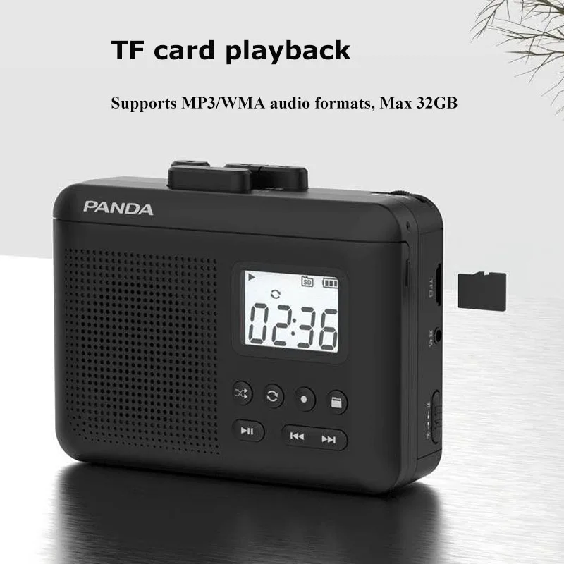 Retro Cassette MP3 Player Mini Portable Stereo Walkman Tape Recorder with Speaker 3.5mm Wired Headphones Support 32GB TF Card