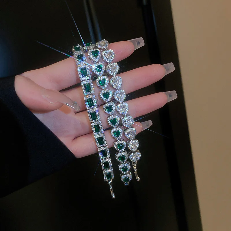 여성용 트렌디 랩 다이아몬드 팔찌, 14K 골드 약혼 웨딩 팔찌, 신부 테니스 파티 쥬얼리 선물 