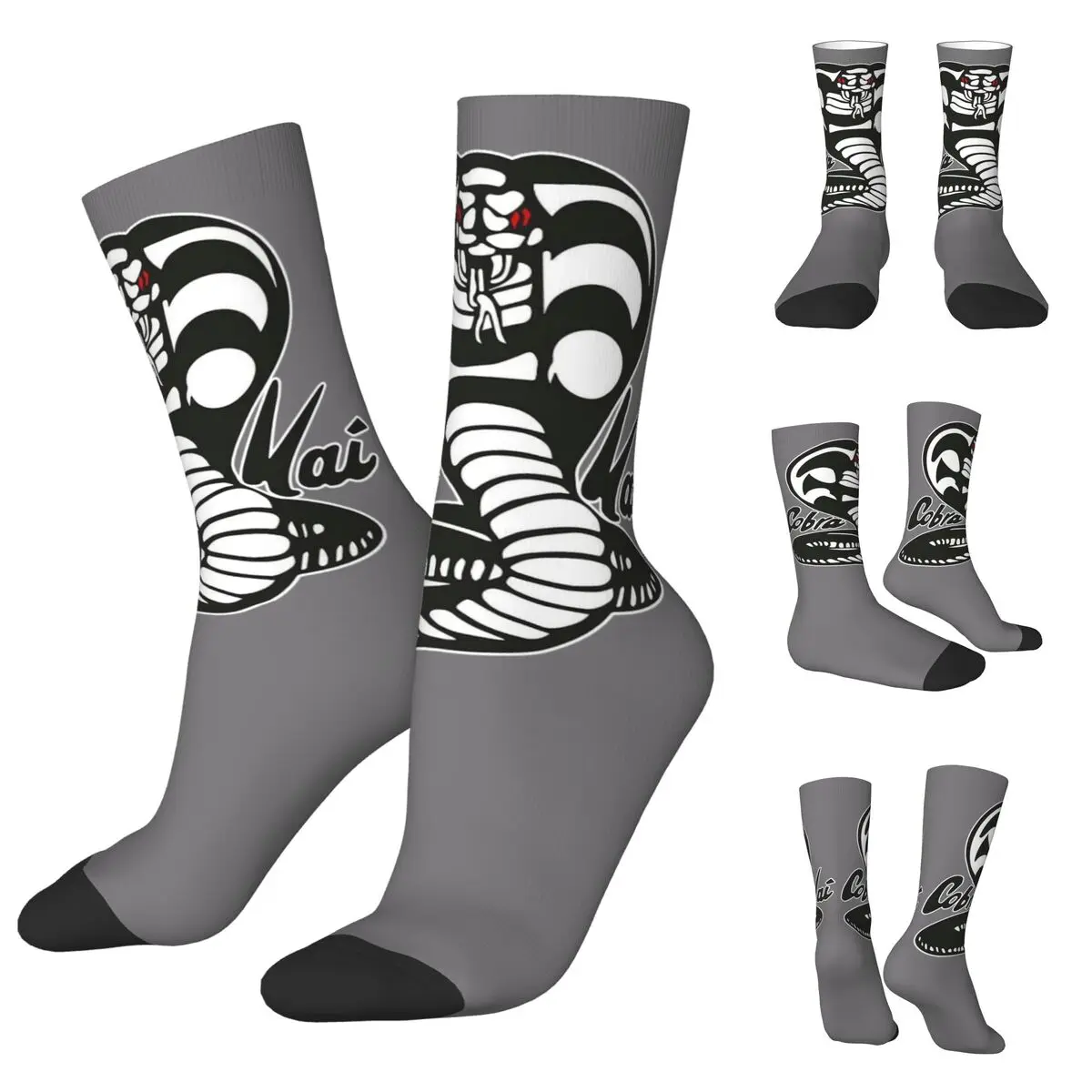 Karate Kid Cobra Kai Vintage cosy Unisex Socks,Hip Hop Happy 3D printing Socks,Street Style Crazy Sock
