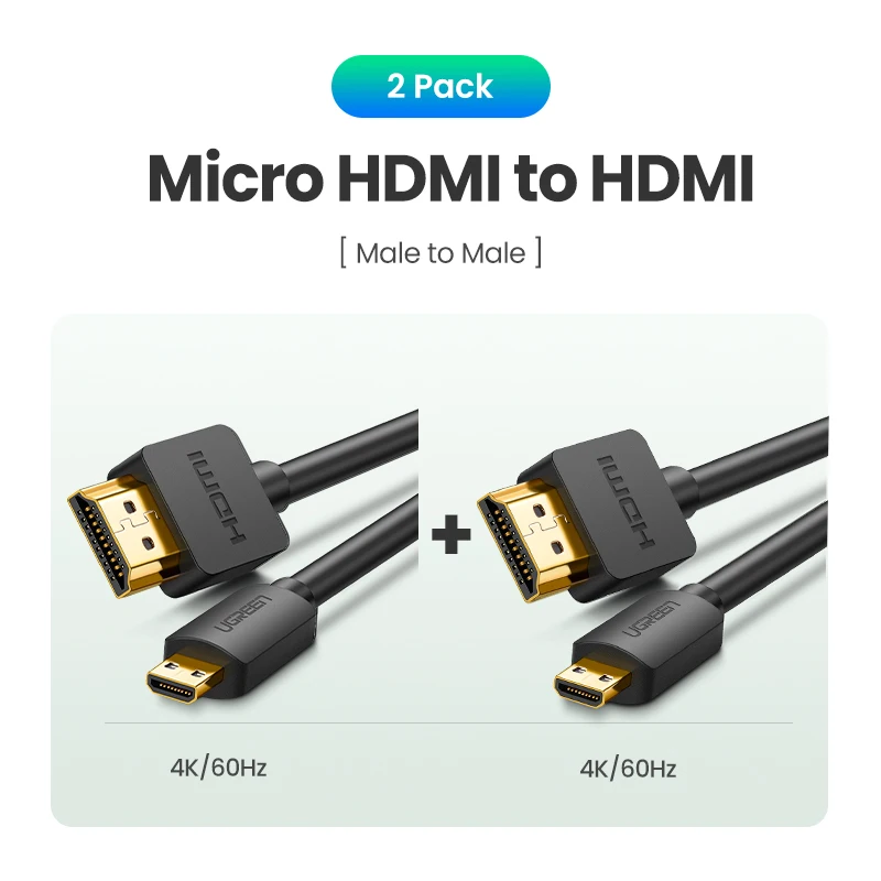 Câble Micro HDMI vers HDMI 4K 60Hz Câble Nylon Tressé (1M