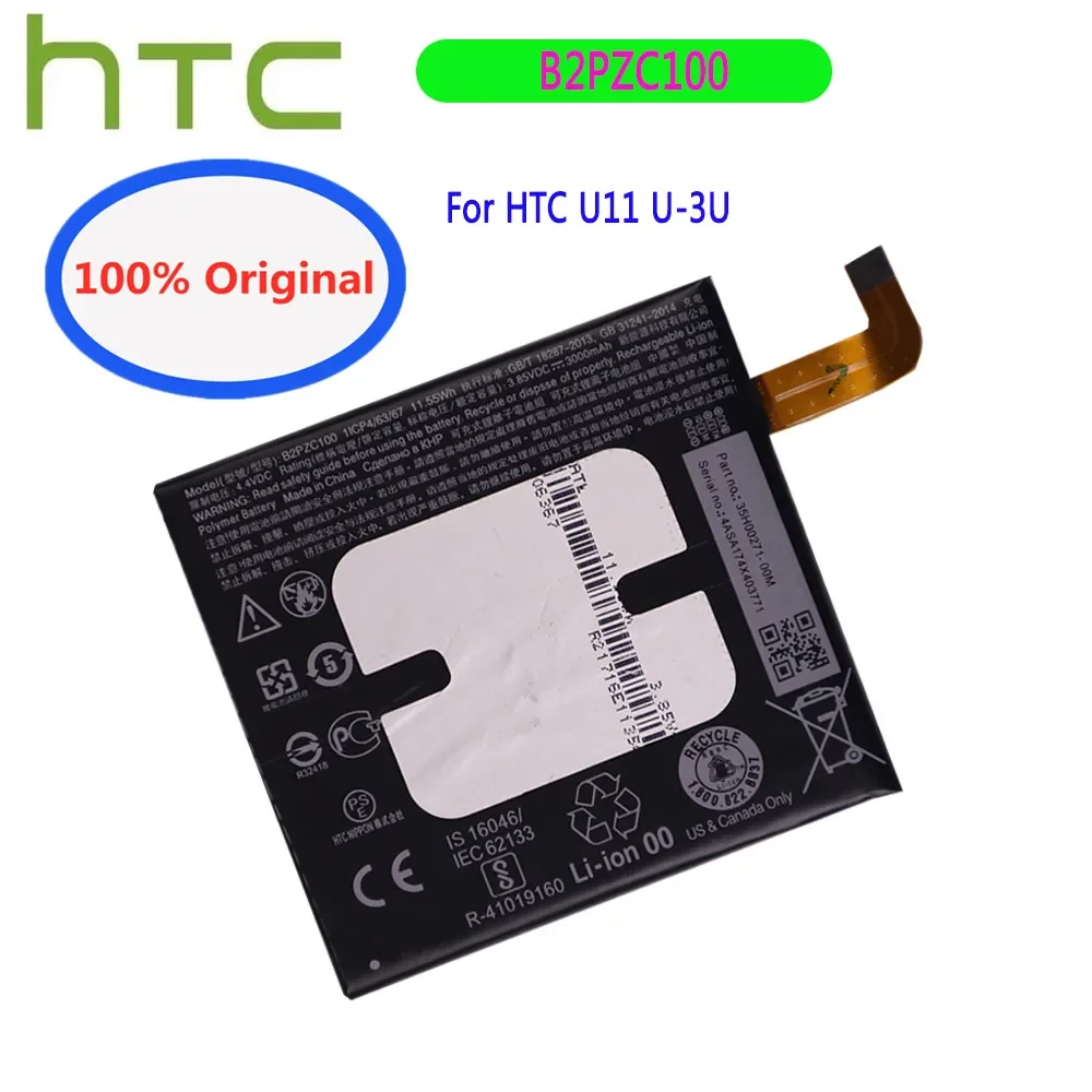 

New 100% Original Battery For HTC U-3U U11 B2PZC100 3000mAh Mobile Phone Battery Bateria Batteries