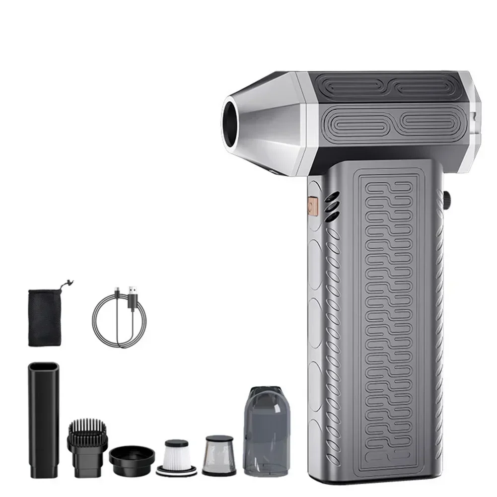 130000 RPM Brushless Mini Air Blower Electric Air Duster Turbo Violent Blower Rechargeable With Light Car Cleaning Accessories