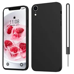 Black Silicone Protective Phone Case with Lanyard Cord - 6Plus or 6sPlus (Case With Lanyard)