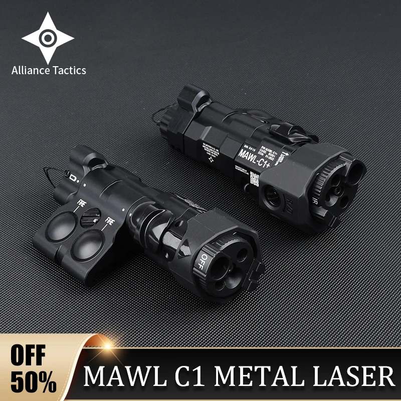 Airsoft MAWL-C1 Laser IR Night Upgraded Metal Red Green Blue Laser Flashlight Aiming Weapon Hunting White LED Scout Lamp