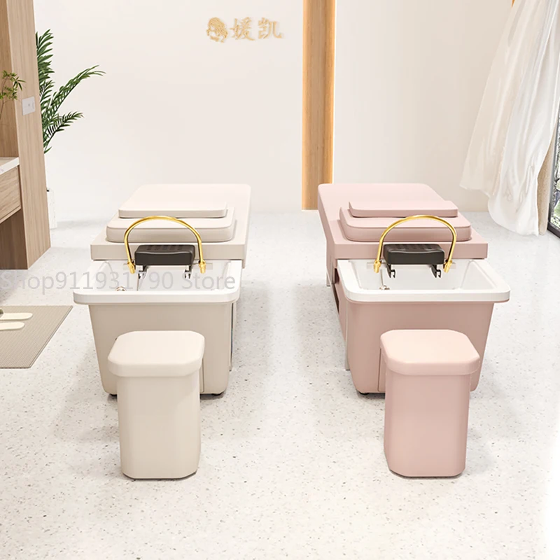 Head Spa Shampoo Bed Wash Hair Massage Steel Water Circulation Head Hair Therapy Lettino Massaggio Salon Equipment MQ50SC