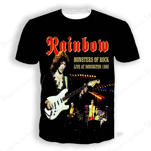 Rock Band Rainbow 3d Print T-shirt Men Women Fashion T-shirt Kids