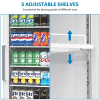 Commercial Refrigerator, 12.4 Cu.Ft. Fridge with Glass Door, Commercial Bar Cooler with Adjustable Shelves,Display Fridge 2