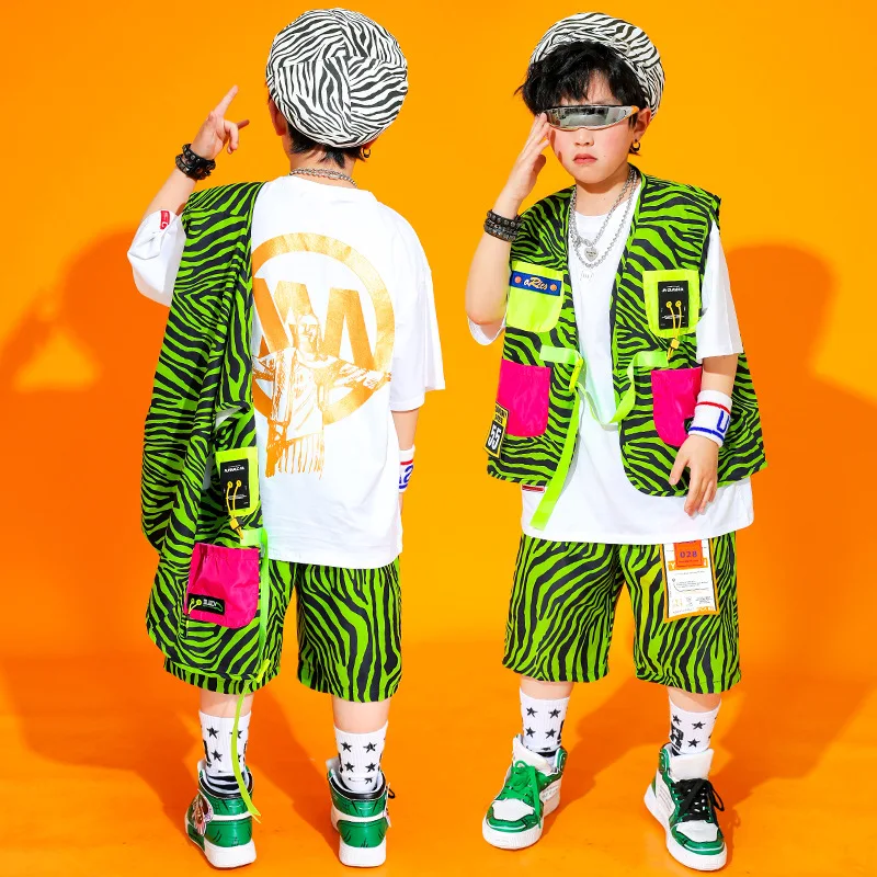 

Kids Festival Dance Costumes Hip Hop Outfits Show Clothes Street Wear Tshirt Tops Shorts Kids Modern Jazz Stage Wear Clothes