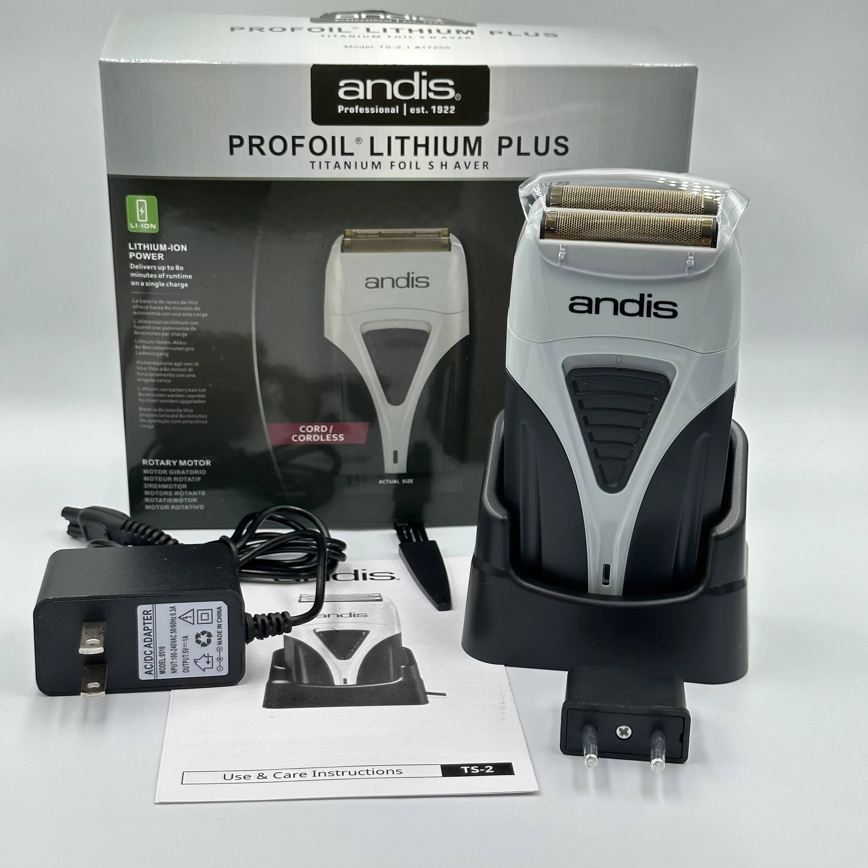기존 Andis Profoil 리튬 플러스 17205 이발사 헤어 청소 전기 면도기 남성용 수염 수염 면도기 대머리 면도기